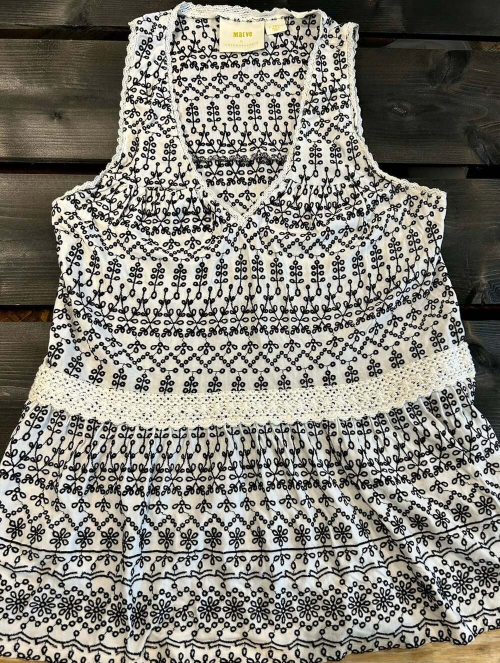 Maeve by Anthropologie Cammie Embroidered Peplum Tank Top